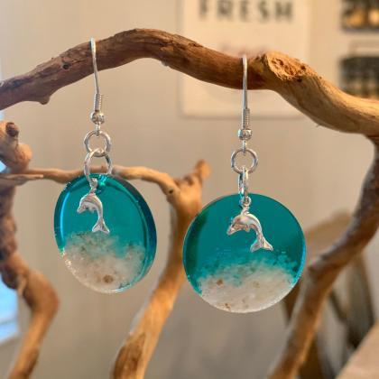 Resin Jewelry,dolphin Earrings,beach Jewelry,..