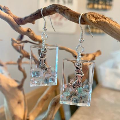 Mermaid Resin Earrings,resin Art,ocean..