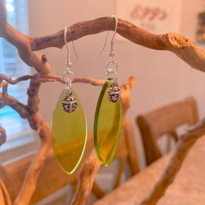 Ladybug Earrings,resin Art Jewelry,nature,insect..