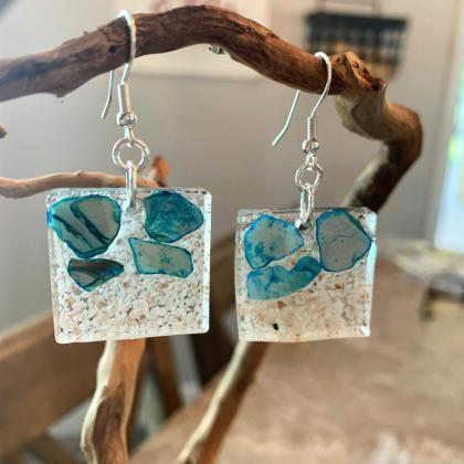 Beach Jewelry,crushed Shell In Sand,wave, Jewelry..