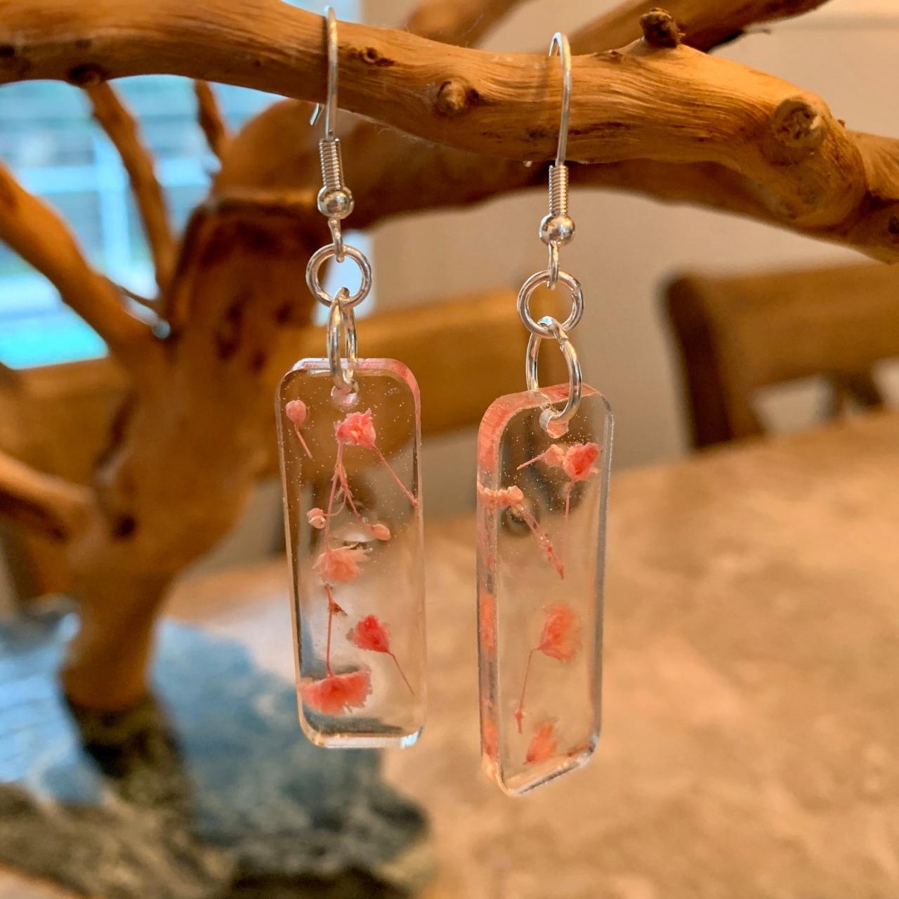 Pressed Flowers Earrings, Resin Flower Jewelry, Unique Gift For Grad,preserved Flowers, Boho, Minimalist Jewelry Gifts, Nature Gift, Botanic