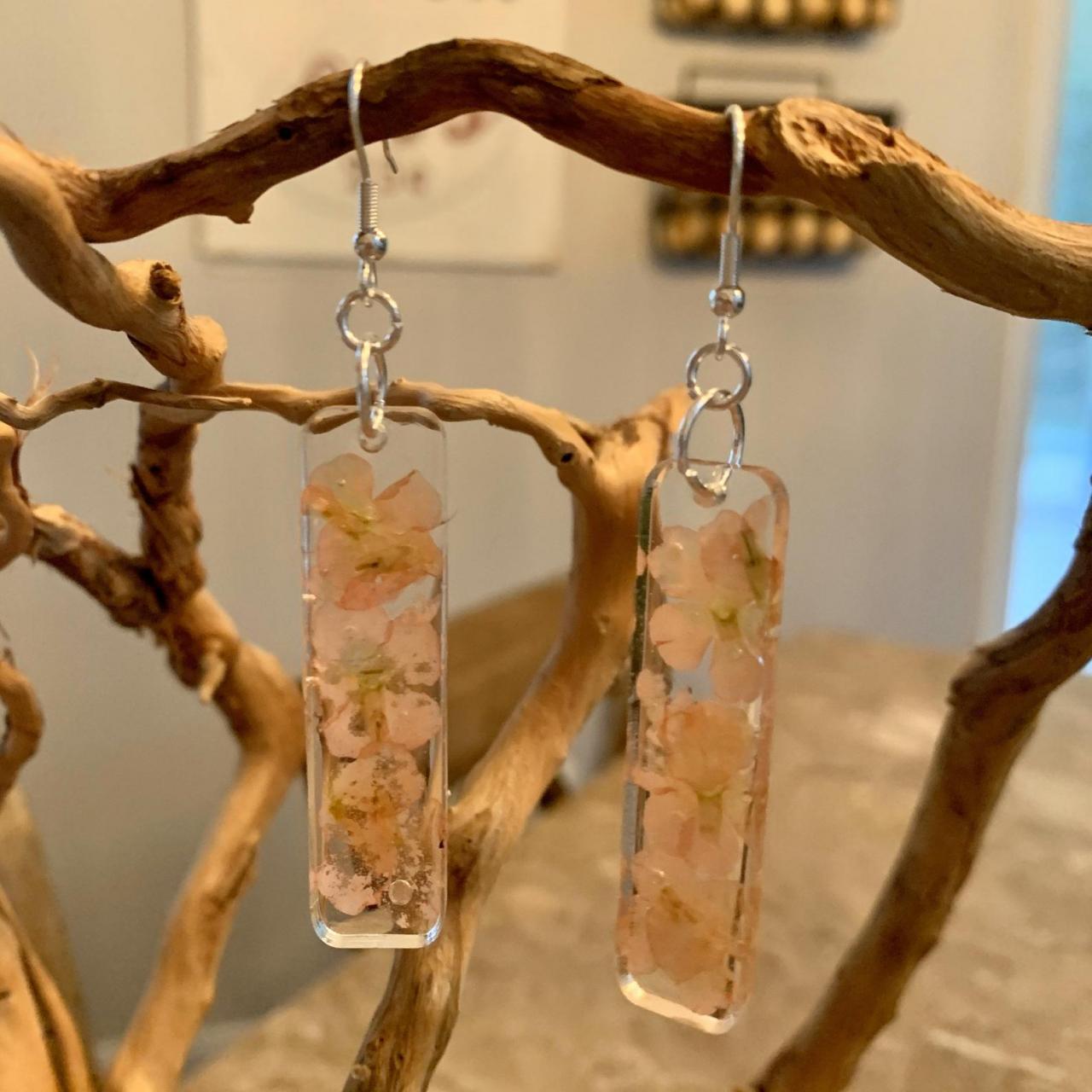 Pressed Flowers Earrings, Resin Flower Jewelry,gift For Graduation, Preserved Flowers, Boho, Minimalist Jewelry Gifts, Nature Gift, Botanic