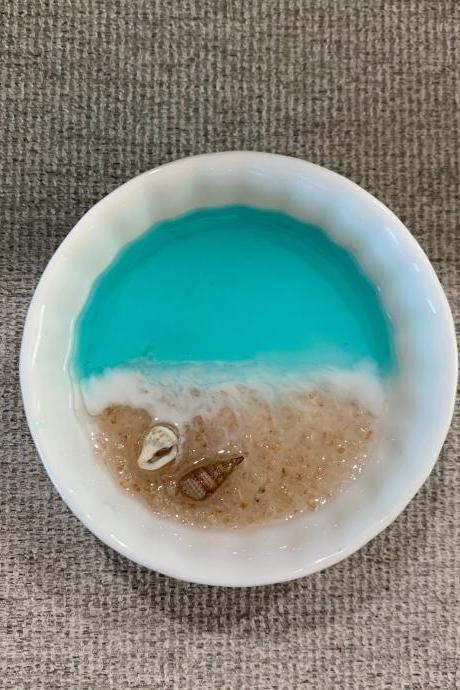 Resin beach trinket tray/bowl,wave ring bowl,home decor,gift for women,house warming gift,bathroom decor,resin art,beach decor,ocean tray,